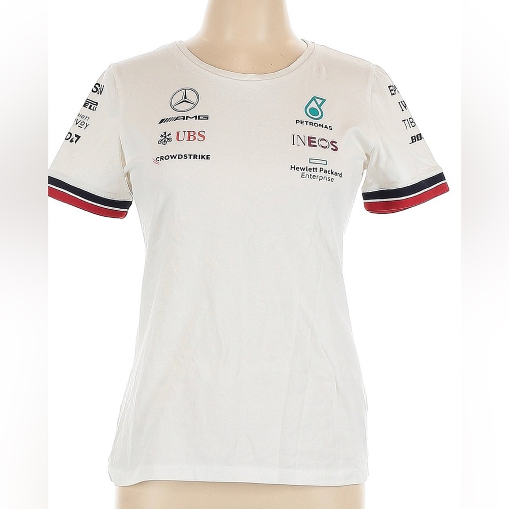 Mercedes Benz AMG Petronas 2019 Formula 1 Women’s Crewneck Tee In White Size L